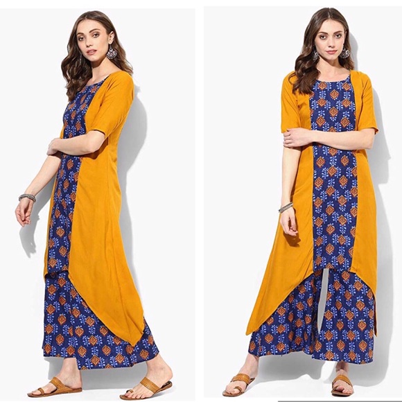 Kurta Set Tunic Dress With Palazzo Pant - Picture 2 of 2